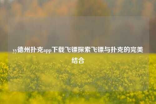 yy德州扑克app下载飞镖探索飞镖与扑克的完美结合