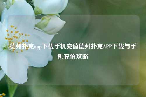 德州扑克app下载手机充值德州扑克APP下载与手机充值攻略