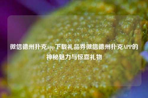 微信德州扑克app下载礼品券微信德州扑克APP的神秘魅力与惊喜礼物