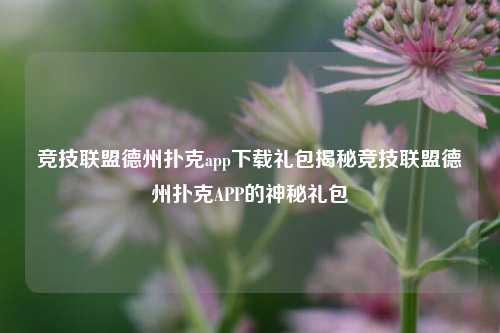 竞技联盟德州扑克app下载礼包揭秘竞技联盟德州扑克APP的神秘礼包