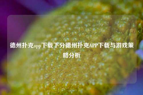德州扑克app下载下分德州扑克APP下载与游戏策略分析