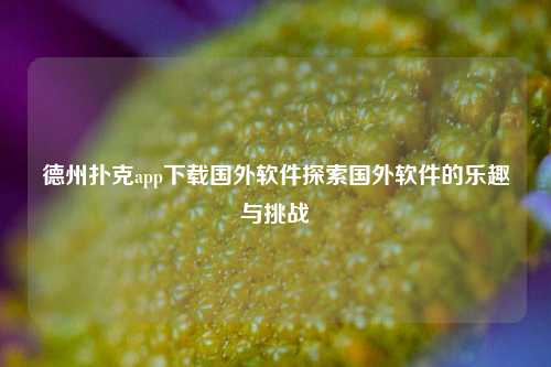 德州扑克app下载国外软件探索国外软件的乐趣与挑战