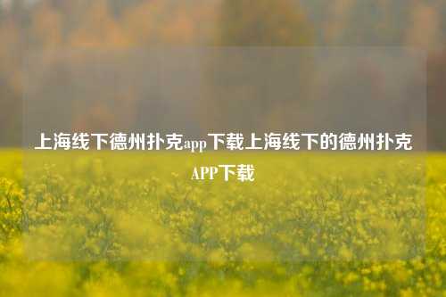 上海线下德州扑克app下载上海线下的德州扑克APP下载