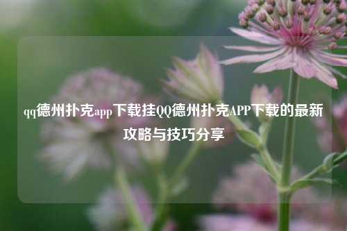 qq德州扑克app下载挂QQ德州扑克APP下载的最新攻略与技巧分享