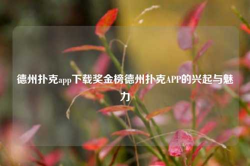 德州扑克app下载奖金榜德州扑克APP的兴起与魅力