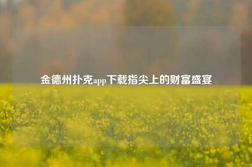 金德州扑克app下载指尖上的财富盛宴