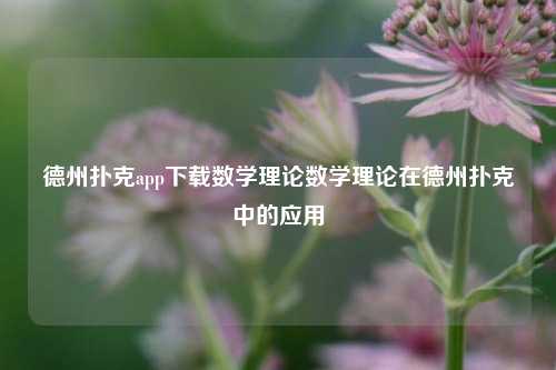 德州扑克app下载数学理论数学理论在德州扑克中的应用