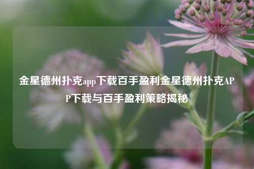金星德州扑克app下载百手盈利金星德州扑克APP下载与百手盈利策略揭秘