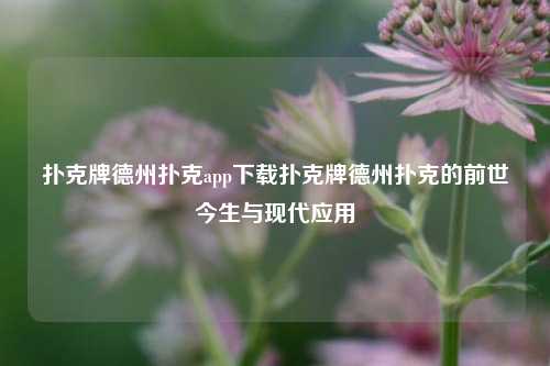 扑克牌德州扑克app下载扑克牌德州扑克的前世今生与现代应用