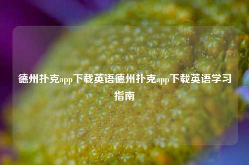 德州扑克app下载英语德州扑克app下载英语学习指南