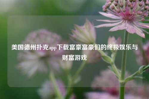 美国德州扑克app下载富豪富豪们的终极娱乐与财富游戏