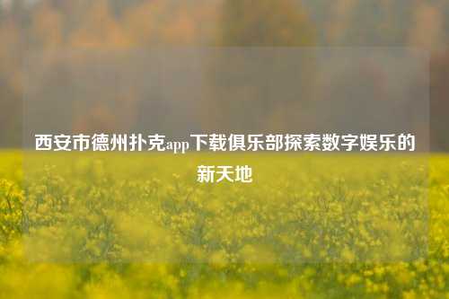西安市德州扑克app下载俱乐部探索数字娱乐的新天地