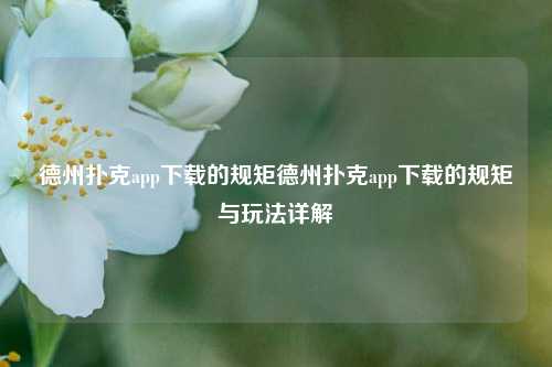德州扑克app下载的规矩德州扑克app下载的规矩与玩法详解