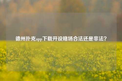 德州扑克app下载开设赌场合法还是非法？