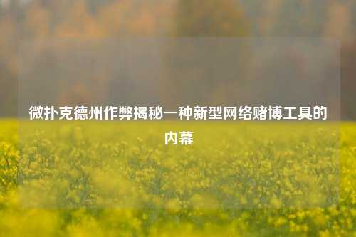 微扑克德州作弊揭秘一种新型网络赌博工具的内幕