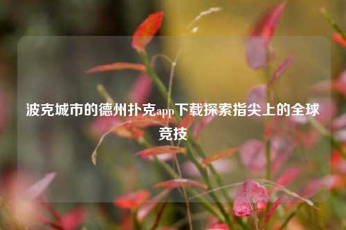 波克城市的德州扑克app下载探索指尖上的全球竞技