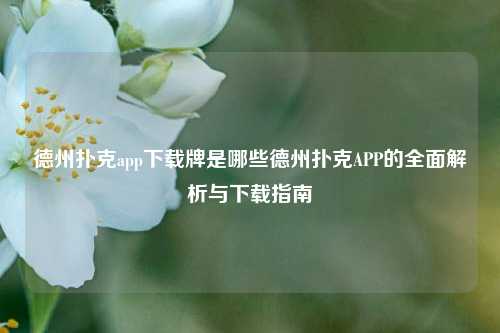 德州扑克app下载牌是哪些德州扑克APP的全面解析与下载指南