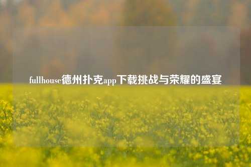 fullhouse德州扑克app下载挑战与荣耀的盛宴