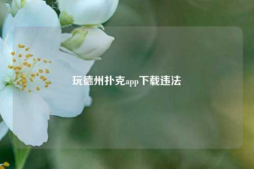 玩德州扑克app下载违法
