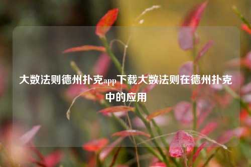 大数法则德州扑克app下载大数法则在德州扑克中的应用