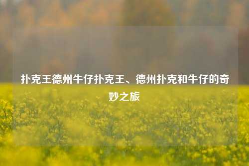 扑克王德州牛仔扑克王、德州扑克和牛仔的奇妙之旅