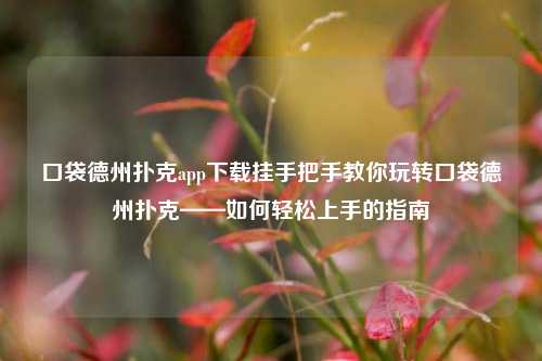 口袋德州扑克app下载挂手把手教你玩转口袋德州扑克——如何轻松上手的指南