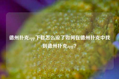 德州扑克app下载怎么没了如何在德州扑克中找到德州扑克app？