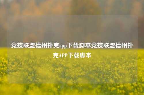 竞技联盟德州扑克app下载脚本竞技联盟德州扑克APP下载脚本