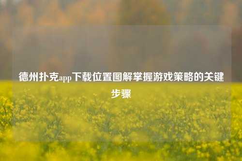 德州扑克app下载位置图解掌握游戏策略的关键步骤