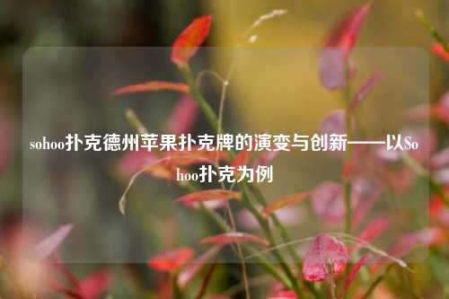 sohoo扑克德州苹果扑克牌的演变与创新——以Sohoo扑克为例
