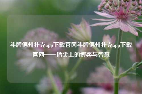 斗牌德州扑克app下载官网斗牌德州扑克app下载官网——指尖上的博弈与智慧