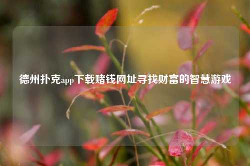德州扑克app下载赌钱网址寻找财富的智慧游戏