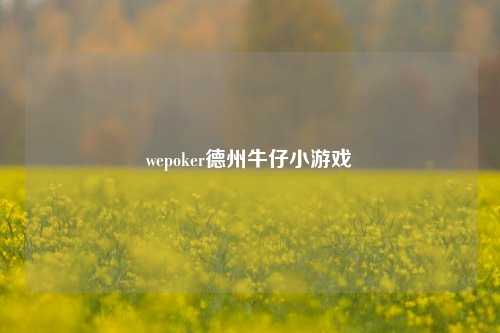 wepoker德州牛仔小游戏