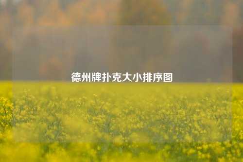 德州牌扑克大小排序图