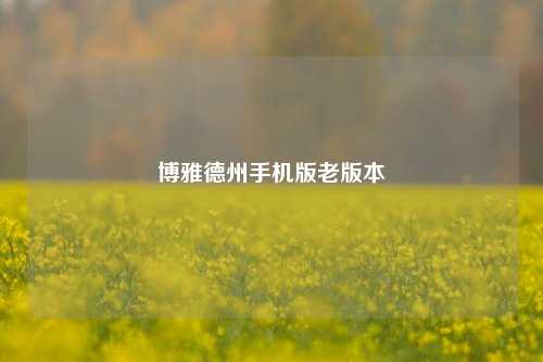 博雅德州手机版老版本