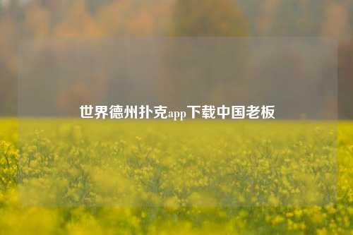 世界德州扑克app下载中国老板