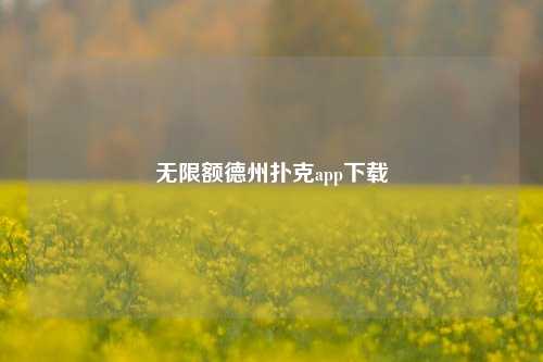 无限额德州扑克app下载