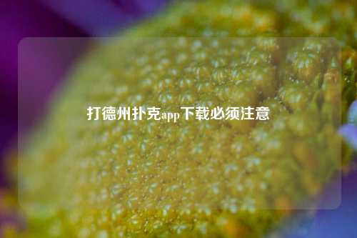 打德州扑克app下载必须注意