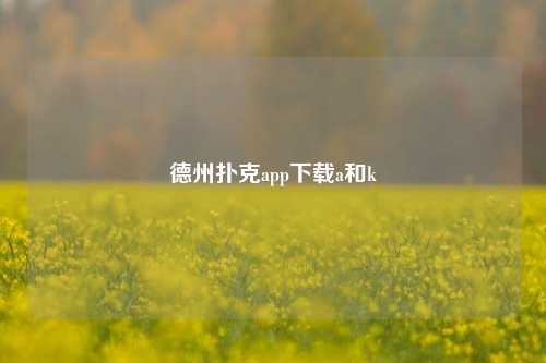 德州扑克app下载a和k